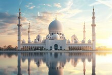 Mosque Poster Design Background, Realistic, HD, Copy Space - Generative Ai
