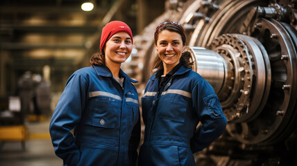 portrait of two female rocket engineers