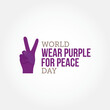 World Wear Purple for Peace Day Vector Illustration.  signal to potential extraterrestrials that we humans are peaceful and welcoming. flat style design.