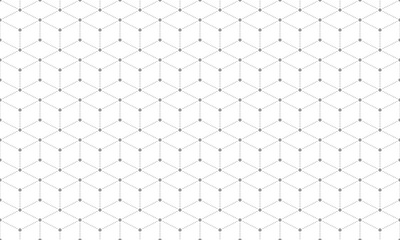 Wall Mural - grey 3d cube with dotted rhombus seamless pattern. vector repeating texture.