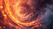 Graphic background of Celestial Swirl: A Golden Galaxy in Resplendent Rotation