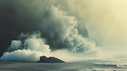 Wall Mural - through the thick fog the warm tones of the br instruments can be heard their dynamic swells buildin