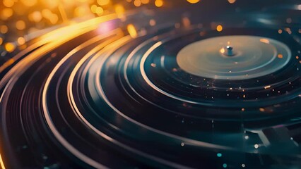 Wall Mural - an abstract image of a vinyl record clockwork with its intricate details and precise functioning sym
