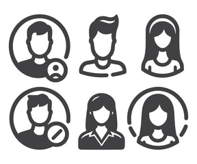 User icon vector set. Profile and people silhouette collection. people icon set. person icon vector