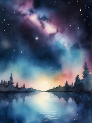 Wall Mural - colorful galaxy night sky 2
