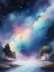 Wall Mural - colorful galaxy night sky 4