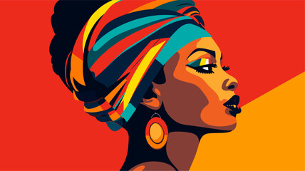 Wall Mural - abstract vector illustration honoring african american history and culture incorporating bold shapes