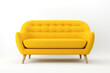 Nordic Design Yellow Couch on White Isolation