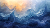 Fototapeta  - Navy Abstract Background Deep Ocean Currents