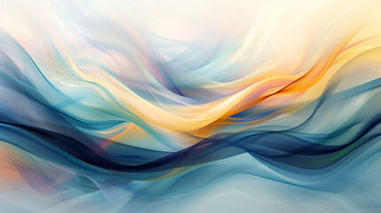 Wall Mural - Orange And Blue Abstract Background Fiery Silk Waves