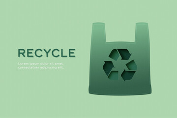 Aufkleber - Recycling Concept. Sustainability of green alternative energy and ecology conservation concept background. Vector illustration in paper art craft