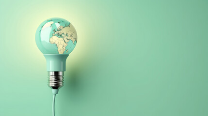 lightbulb with earth for earth hour . saving energy, switch off for an hour.