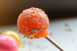 macro of halfeaten lollipop, focus on contrast