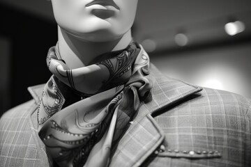 Wall Mural - mannequin in a casual outfit with silk scarf as a neckerchief