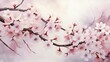 Spring cherry blossoms closeup, white and pink flower, generative ai,