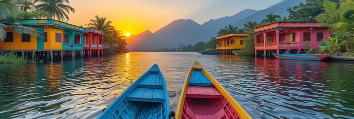 Wall Mural - Backwaters Alappuzha Alleppey Kerala India, Background Banner HD