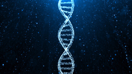 Wall Mural - dna cell structure rotation on artistic illustration background.