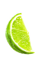 Wall Mural - Juicy slice of lime isolated on transparent png