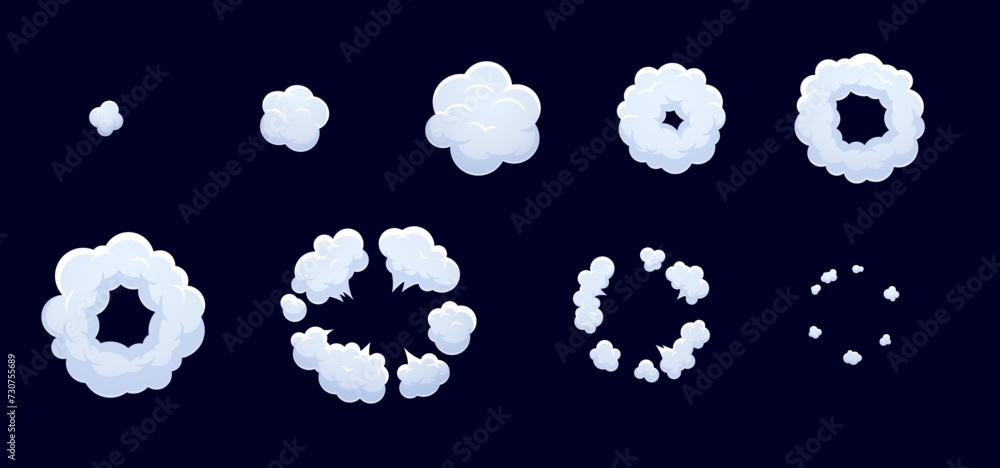 Smoke cloud explosion sprite or bomb blast effects for cartoon ...