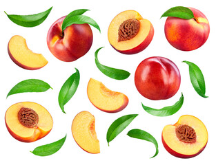 Wall Mural - Fresh organic peach isolated