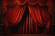 A stage with a red curtain and gold trim. Perfect for theater performances or events.