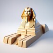 golden Egypt sphinx on grey background
