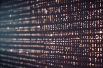 Wall Mural - Blurred background of digital binary encrypted code
