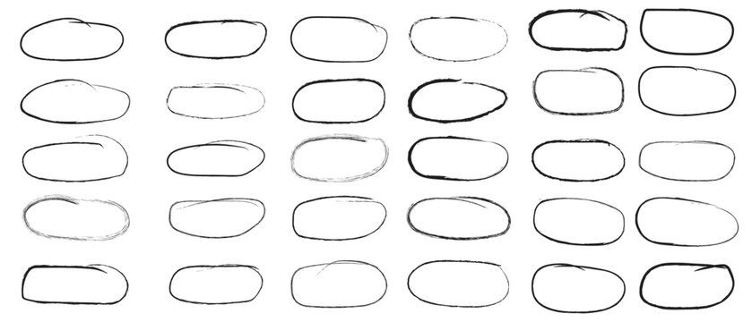 Hand drawn circle sketch set doodle. Pencil line vector. Hand drawn circle line sketch set. Vector circular scribble doodle round circles for message note mark design element. Pencil graffiti 4 3 3
