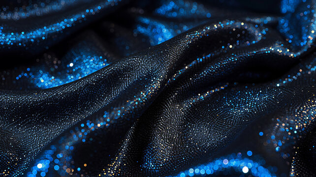 .A dynamic photograph capturing the texture of a sequined fabric background with sparkling details and glamorous shine