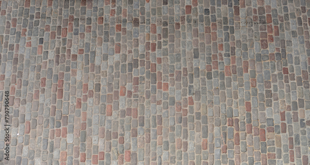 Old cobblestone pavement top view Stock Photo | Adobe Stock