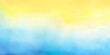© Vita - Abstract summer landscape watercolor background with blue sky, white clouds and green field. Watercolor illustration for interior, flyers, poster, cover, banner. Modern gradient painting by Vita