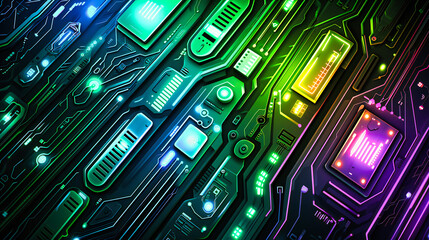 Wall Mural - Digital motherboard concept, symbolizing the complexity and foundational role of technology in modern computing and electronics