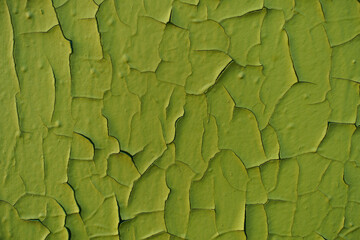 Wall Mural - Texture of yellowish green peeling and cracking paint on the wall