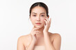 © kitthanes  - Beautiful young asian woman with clean fresh skin on white background, Face care, Facial treatment, Cosmetology, beauty and spa, Asian women portrait.