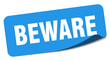 beware sticker. beware label