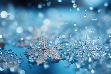 Wall Mural - fragment of snow texture Snowflakes close-up. crystal clear ice. macro photo. winter. shallow depth of field. Christmas background for layout. christmas theme.