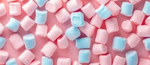 Pastel Marshmallows Create A Sweet Background Pattern.