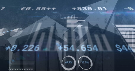 Poster - Image of data processing over businessman