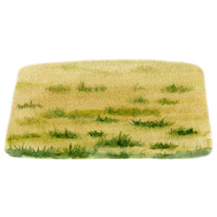 grass field background. abstract texture. watercolor illustration isolated on white background. hand
