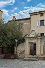 Wall Mural - Nonza in Corsica, typical houses 
