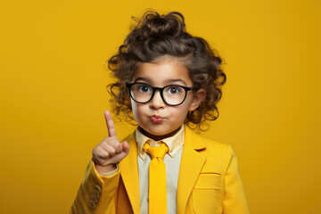 Poster - Little Girl in Yellow Suit and Tie