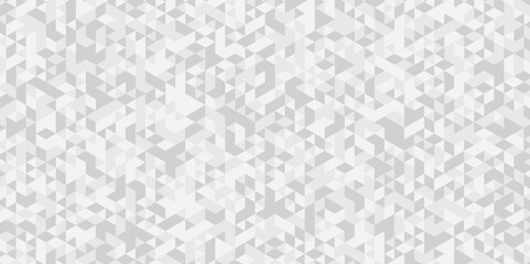 Seamless geometric pattern square shapes low polygon backdrop background. Abstract geometric wall tile and metal cube background triangle wallpaper. Gray and white polygonal background.