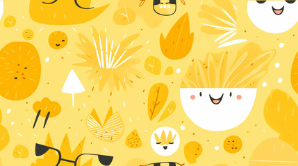 Seamless repetitive pattern abstract illustration of summer figures.  Wallpaper. Background.