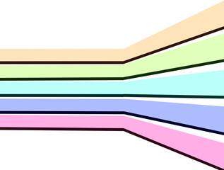 Wall Mural - rainbow lines on transparent white background line art