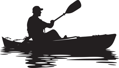 kayak silhouette vector illustration