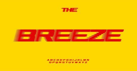 Aufkleber - dynamic creative letters, motion wide italic race font for bold modern logo, motion headline emphasi