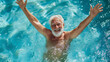 © Lin_Studio - senior old man doing aerobic workouts in the pool