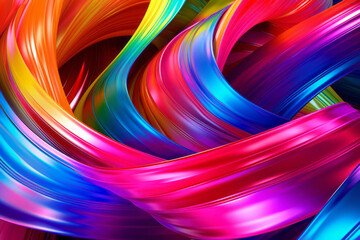 Wall Mural - Multicolored Abstract Background With Wavy Lines Creating a Vibrant Composition