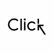 ©  K REEM STUDIO - 'Click' word design with cursor arrow on letter K.