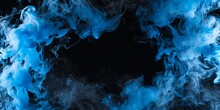 Azure Abyss: A Black-Hearthed Frame Of Wispy Blue Smoke. Midnight Mirage: A Black-Centered Frame Of Swirling Blue Smoke.